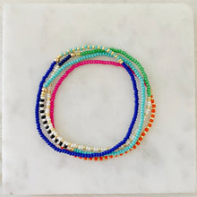 Load image into Gallery viewer, Color Pop Dainty layering czech glass stretch bracelet