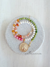 Load image into Gallery viewer, Meadow Path // gemstone flying insect medallion charm necklace