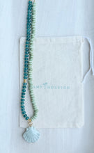 Load image into Gallery viewer, Sea Mist // ceramic shell java glass gemstone necklace