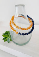 Load image into Gallery viewer, Wahoowa UVA Cavaliers // school spirit statement necklace // rondelle gemstone necklace