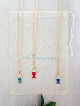 Load image into Gallery viewer, Catch and Release // painted Fish pendant necklace