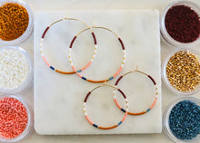 Load image into Gallery viewer, Sedona // Japanese Miyuki glass hand beaded gold filled hoop earrings
