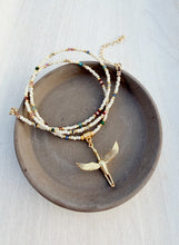 Load image into Gallery viewer, The Golden Goose // gold goose pendant gemstone necklace