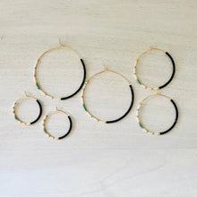 Load image into Gallery viewer, Nordic // Japanese Miyuki glass hand beaded gold filled hoop earrings