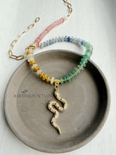 Load image into Gallery viewer, Hidden Hollow // snake pendant gemstone necklace