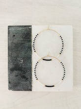 Load image into Gallery viewer, Dalmatian Coast // weightless glass gold filled miyuki beaded hoops