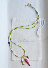 Load image into Gallery viewer, Harbour Stroll // green stripe fish charm pendant necklace