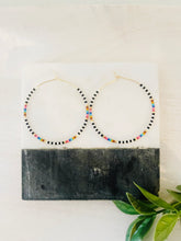 Load image into Gallery viewer, Carousel // weightless glass gold filled miyuki beaded hoops