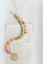 Load image into Gallery viewer, Meadow Path // gemstone flying insect medallion charm necklace