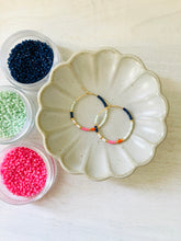 Load image into Gallery viewer, Nantucket // Japanese Miyuki glass hand beaded gold filled hoop earrings