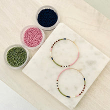 Load image into Gallery viewer, Woodland Sunset // Japanese Miyuki glass hand beaded gold filled hoop earrings
