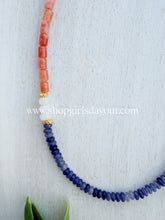 Load image into Gallery viewer, Wahoowa UVA Cavaliers No1. / heart // school spirit statement necklace // gemstone necklace