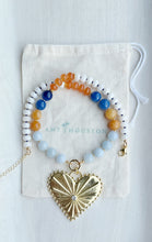 Load image into Gallery viewer, BIG LOVE UVA / heart // Cavaliers school spirit statement necklace // gemstone necklace