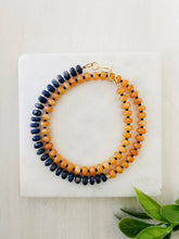 Load image into Gallery viewer, Wahoowa UVA Cavaliers // school spirit statement necklace // rondelle gemstone necklace