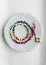 Load image into Gallery viewer, Willow and Wine // color block 90's inspired rondelle gemstone necklace