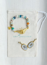 Load image into Gallery viewer, Awaken Moth Gemstone Bracelet | Matte Gold stretchy Bracelet