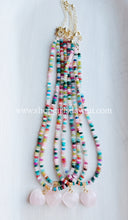 Load image into Gallery viewer, Candy Shop // puff heart // rainbow jasper gemstone necklace (Copy)