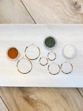 Load image into Gallery viewer, Pumpkin Patch // Japanese miyuki glass hand beaded gold filled hoop earrings
