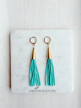 Load image into Gallery viewer, Southwest Sky // boho beaded turquoise tassel earrings