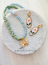 Load image into Gallery viewer, Charlotte heirloom flower pendant earrings