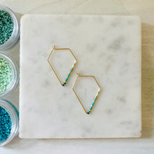 Load image into Gallery viewer, Santorini // Japanese Miyuki glass hand beaded gold filled hoop earrings