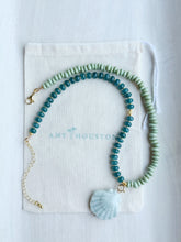 Load image into Gallery viewer, Sea Mist // ceramic shell java glass gemstone necklace