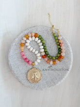 Load image into Gallery viewer, Meadow Path // gemstone flying insect medallion charm necklace