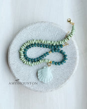 Load image into Gallery viewer, Sea Mist // ceramic shell java glass gemstone necklace