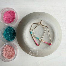 Load image into Gallery viewer, Flamingo Bay // Miyuki glass beaded gold filled hoops