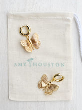 Load image into Gallery viewer, Gentle whisper // butterfly latch hoop Huggies