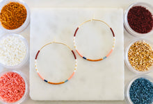 Load image into Gallery viewer, Sedona // Japanese Miyuki glass hand beaded gold filled hoop earrings