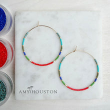 Load image into Gallery viewer, Rio // weightless glass gold filled miyuki beaded hoops