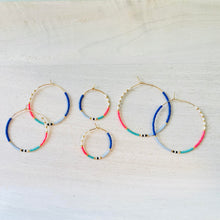 Load image into Gallery viewer, Charleston Hoops // Japanese Miyuki glass hand beaded gold filled hoop earrings