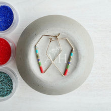 Load image into Gallery viewer, Rio // weightless glass gold filled miyuki beaded hoops