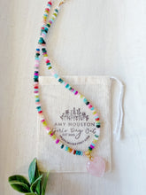 Load image into Gallery viewer, Candy Shop // puff heart // rainbow jasper gemstone necklace (Copy)