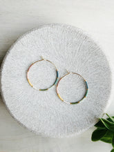 Load image into Gallery viewer, Small Town // Japanese Miyuki glass hand beaded gold filled hoop earrings
