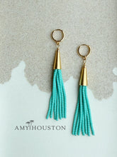 Load image into Gallery viewer, Southwest Sky // boho beaded turquoise tassel earrings