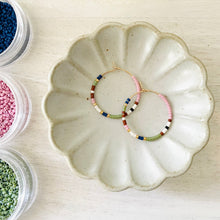 Load image into Gallery viewer, Woodland Sunset // Japanese Miyuki glass hand beaded gold filled hoop earrings