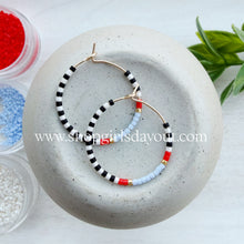 Load image into Gallery viewer, Between the Lines // weightless glass gold filled miyuki beaded hoops