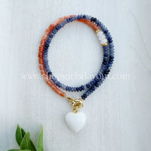 Load image into Gallery viewer, Wahoowa UVA Cavaliers No1. / heart // school spirit statement necklace // gemstone necklace
