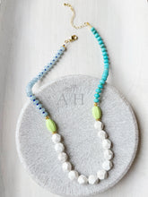 Load image into Gallery viewer, Key Lime // jade and howlite chunky bead necklace
