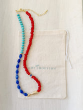 Load image into Gallery viewer, Freedom of the Sea // red white blue turquoise fish necklace