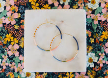 Load image into Gallery viewer, Pocket Full of Posies // Japanese Miyuki glass hand beaded gold filled hoop earrings