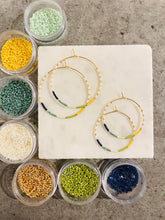 Load image into Gallery viewer, Yacht Club // Japanese Miyuki glass hand beaded gold filled hoop earrings
