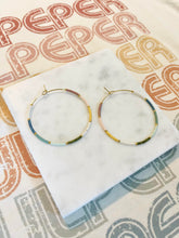Load image into Gallery viewer, Small Town // Japanese Miyuki glass hand beaded gold filled hoop earrings