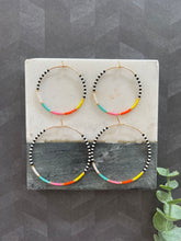Load image into Gallery viewer, California Dreamin // Japanese Miyuki glass hand beaded gold filled hoop earrings