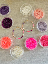 Load image into Gallery viewer, Barbie Girl // Japanese Miyuki glass hand beaded gold filled hoop earrings