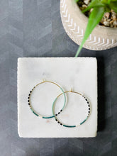 Load image into Gallery viewer, Cloud Nine // Japanese Miyuki glass hand beaded gold filled hoop earrings