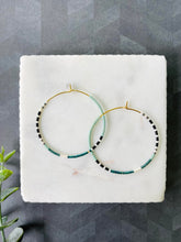 Load image into Gallery viewer, Cloud Nine // Japanese Miyuki glass hand beaded gold filled hoop earrings