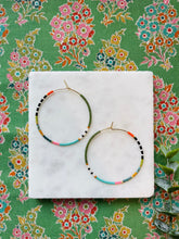 Load image into Gallery viewer, Pie in The Sky // Japanese Miyuki glass hand beaded gold filled hoop earrings